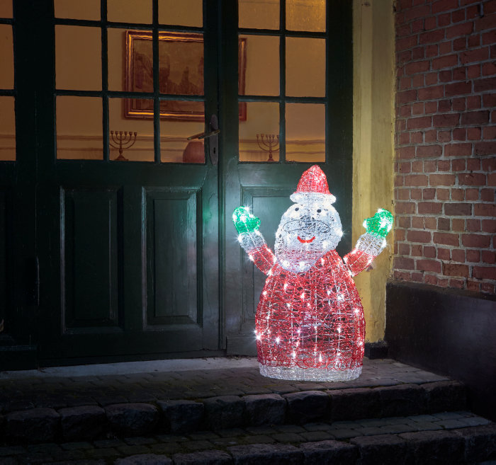 Julenisse akryl med 100 LED H90 cm